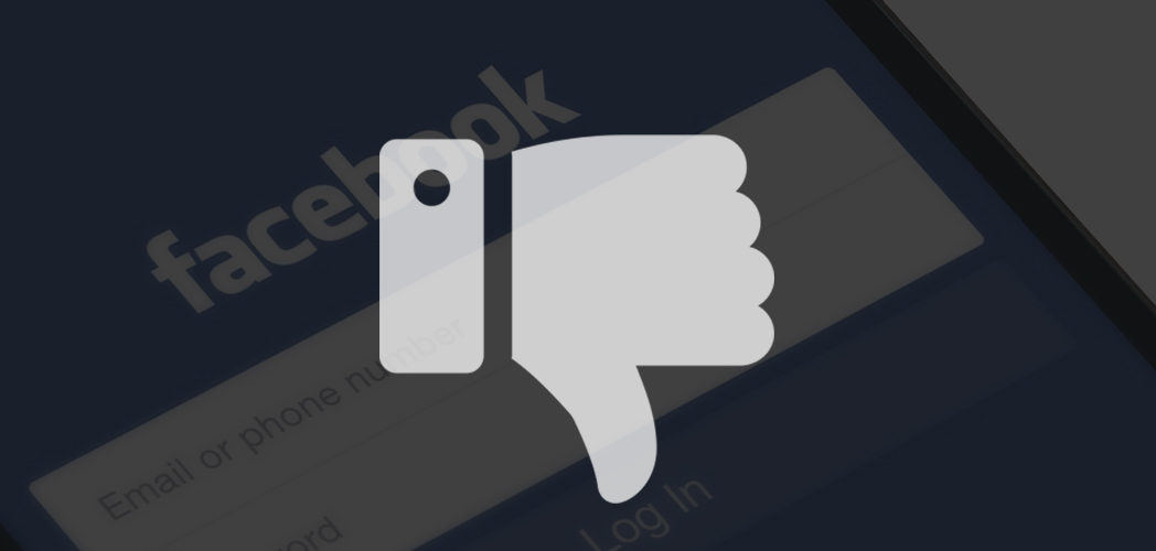thumbs down with facebook logo