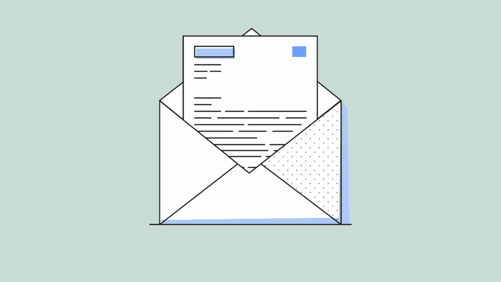 envelope with letter coming out graphic