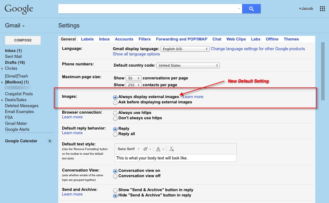 Gmail пример