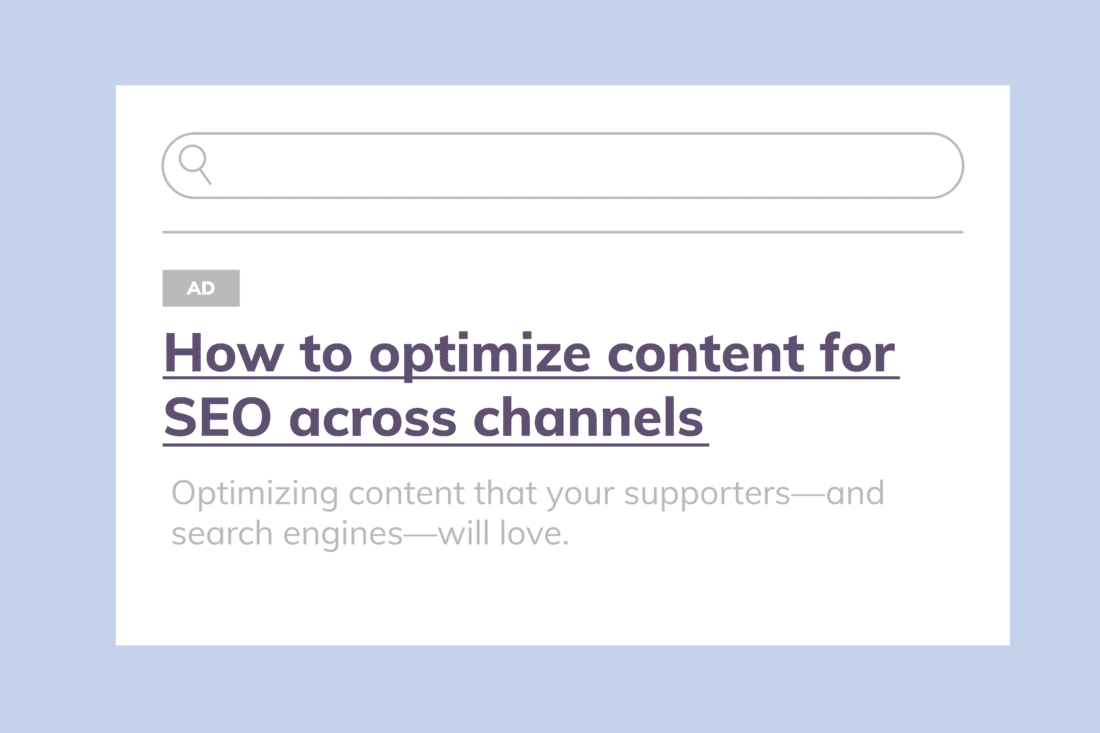 image that looks like search bar. text says "how to optimize content for seo across channels"