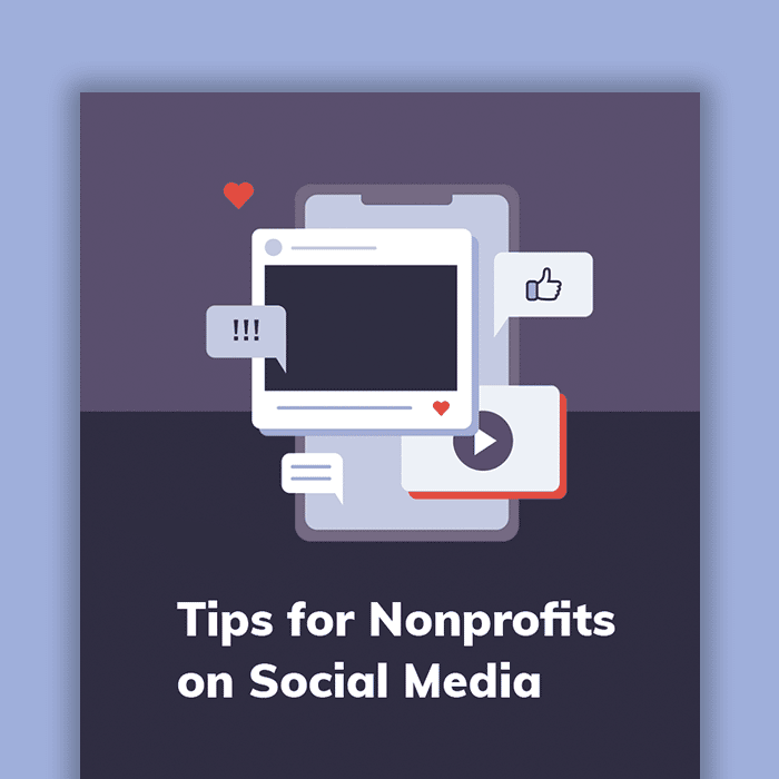 PDF cover image with social media icons and the title "tips for Nonprofits on Social Media"