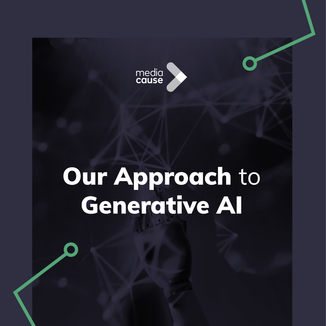 Network wire image with copy that reads ' Our approach to Generative AI '