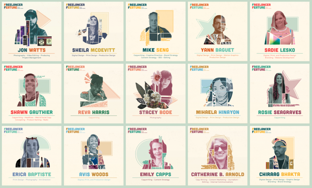 Freelancer features with people and their background