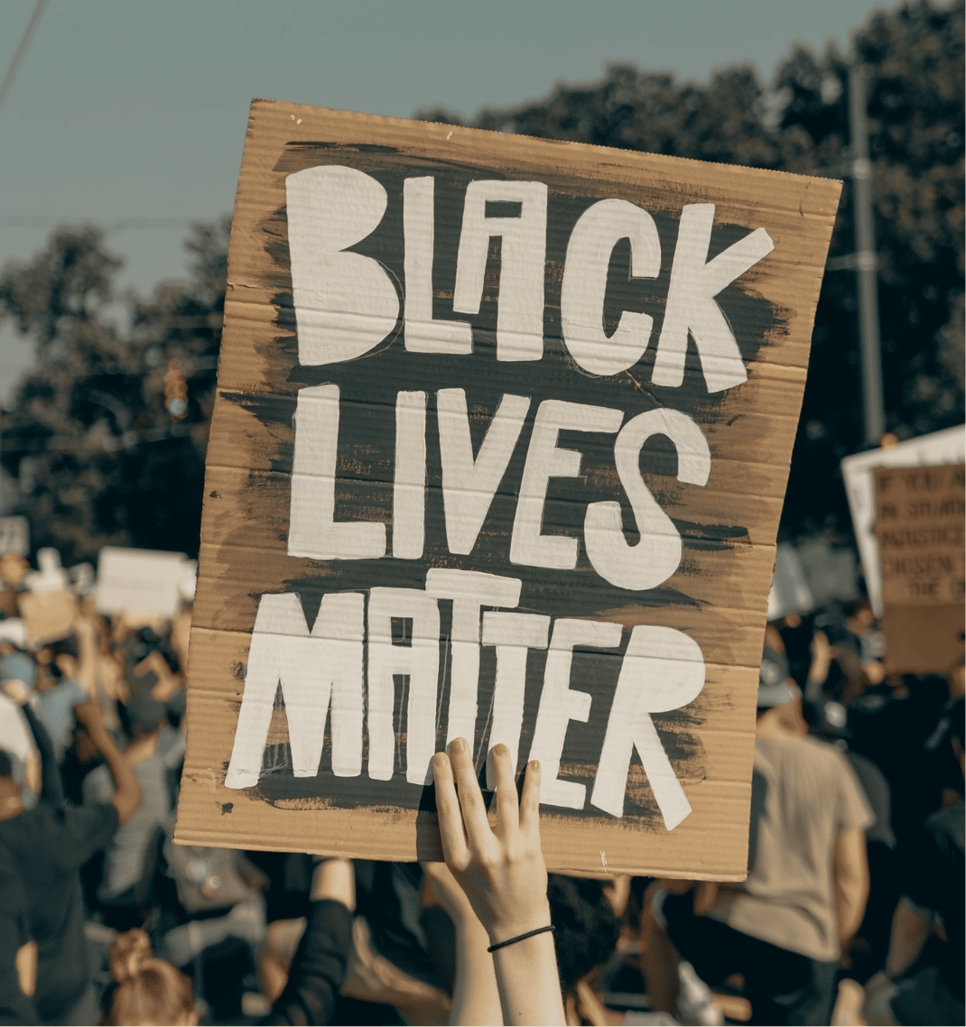 Black lives matters sign at protest