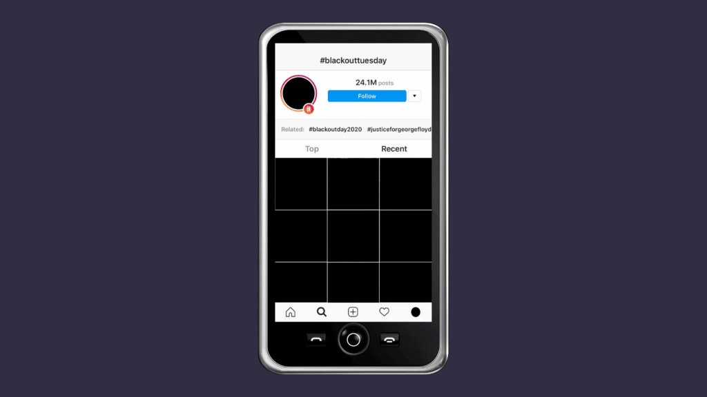 Blackout Tuesday on instagram