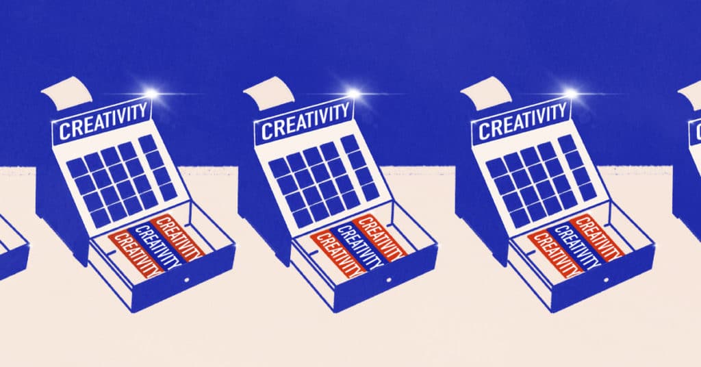 creativity displayed as a cash register checkout