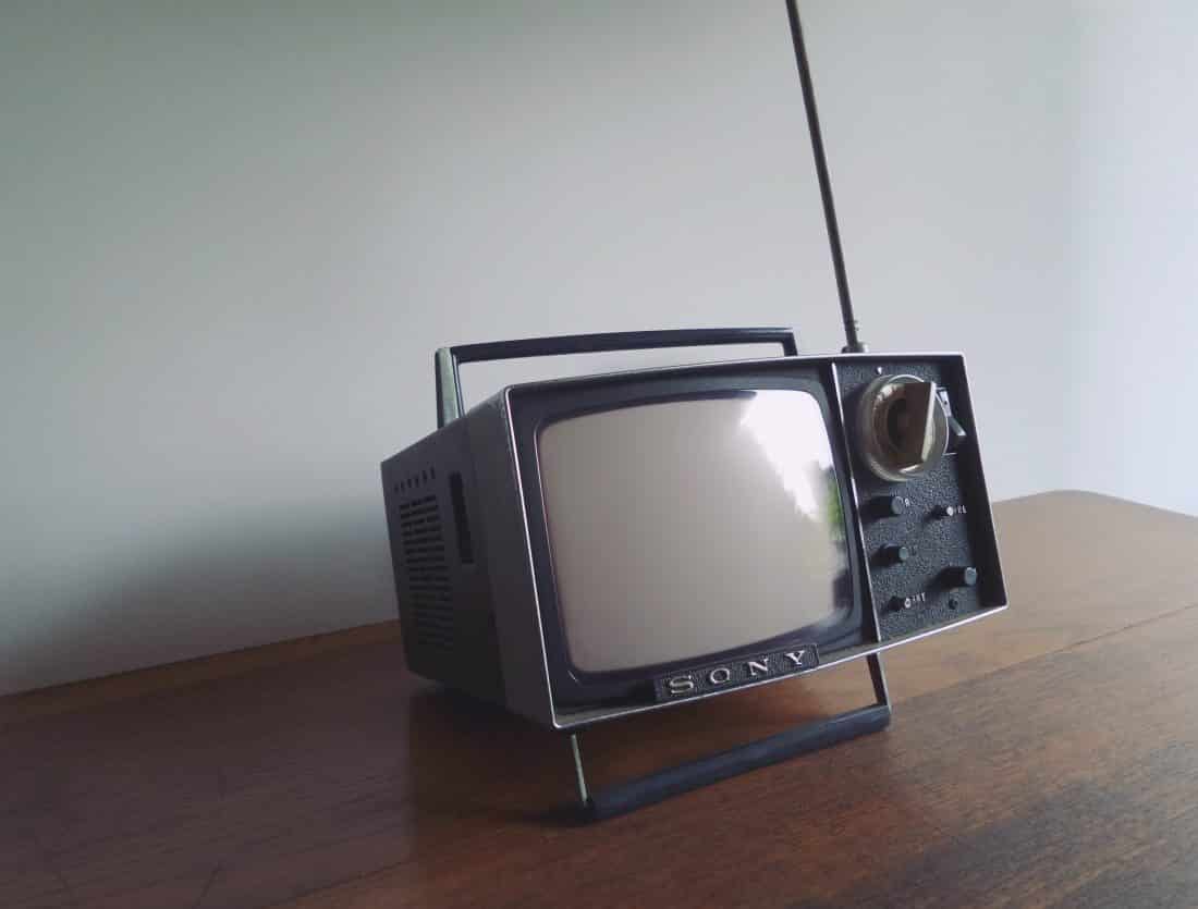 vintage tv on table