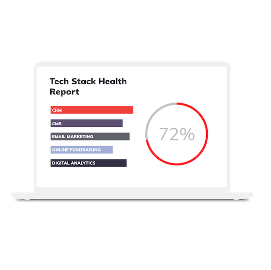 tech stack health report displayed on laptop screen